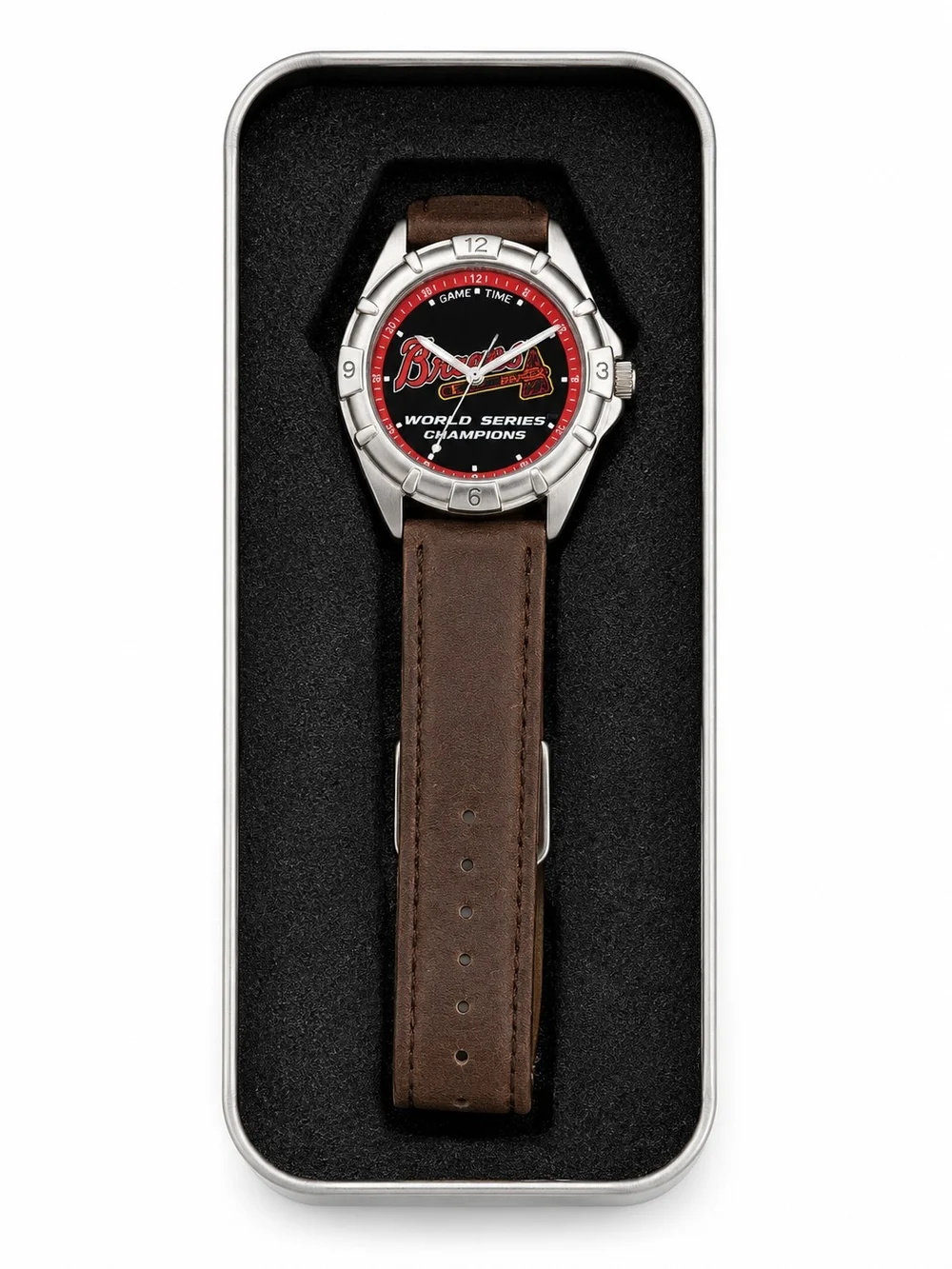 Game Time Atlanta Braves 1957 World Series Champions Watch New Battery w/Tin